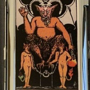 Devil Tarot Card Cigarette Case With Built In Butane Lighter